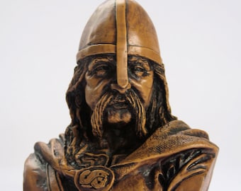 Viking Bust Pagan Norse Hand Crafted Ornament Ragnar Lothbrok Warrior Gift Sculpture