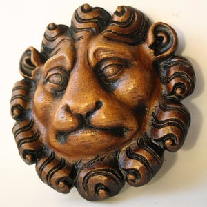 Lion Mask Reproduction Gothic English Cathedral Carving Plaque Pagan Gift image 3