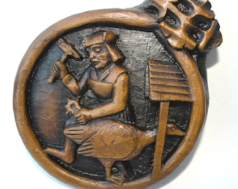 Ferratura dell'oca - Riproduzione di un'incisione medievale della Misericordia.