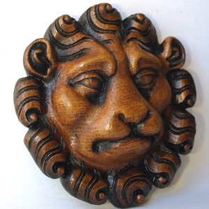 Lion Mask Reproduction Gothic English Cathedral Carving Plaque Pagan Gift image 2
