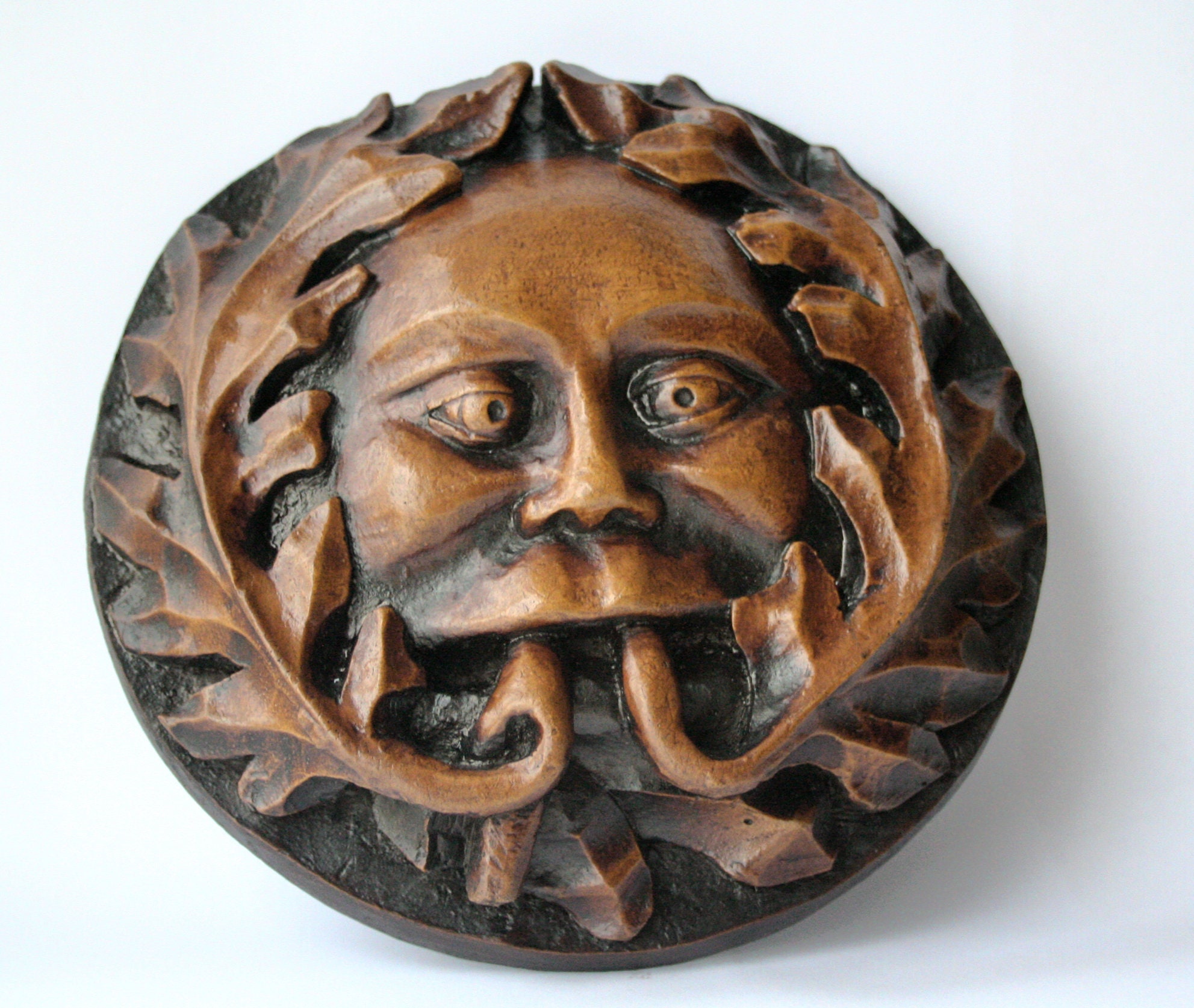 Green Man Reproduction Medieval Carving. St. Laurence's Church Ludlow England, Gothic Gift