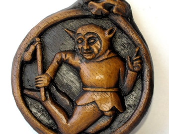 Dancing Jester -Reproduction Medieval Misericord Carving.