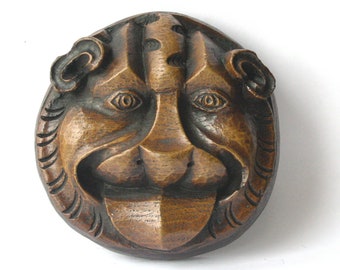 Gotisk lejonmaskreproduktion, medeltida Ripon-katedralen, Misericord-snideri, gåva.
