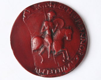 King William 1st (William The Conqueror) Official Wax Seal in Red.  Medieval Reproduction Collectable Giftware.