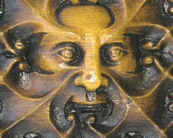Green Man Medieval Reproduction Misericord Carving, Chester Cathedral England. Wall Plaque Gothic Gift.