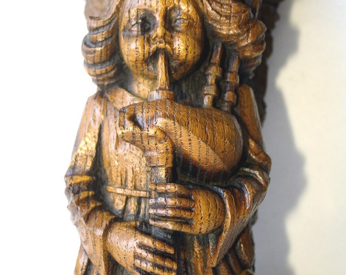 Angel Playing Bagpipes Reproduction Edwardian Carving Etsy