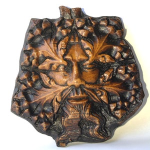 Green Man Reproduction Gothic English Cathedral Carving Plaque Pagan Greenman Gift image 1