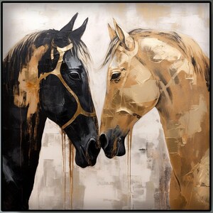 Horse Oil Painting, 100% Hand Painted, Textured Painting, Abstract Oil Painting, Acrylic Painting, Wall Decor Living Room, Office Wall Art