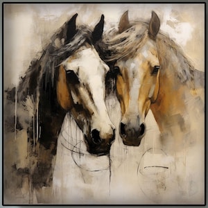 Horse Oil Painting, 100% Hand Painted, Textured Painting, Abstract Oil Painting, Acrylic Painting, Wall Decor Living Room, Office Wall Art