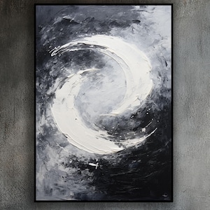 Black and white 3D textured wall art decoration,black and white minimalist art,black and white abstract painting,black and white wall art