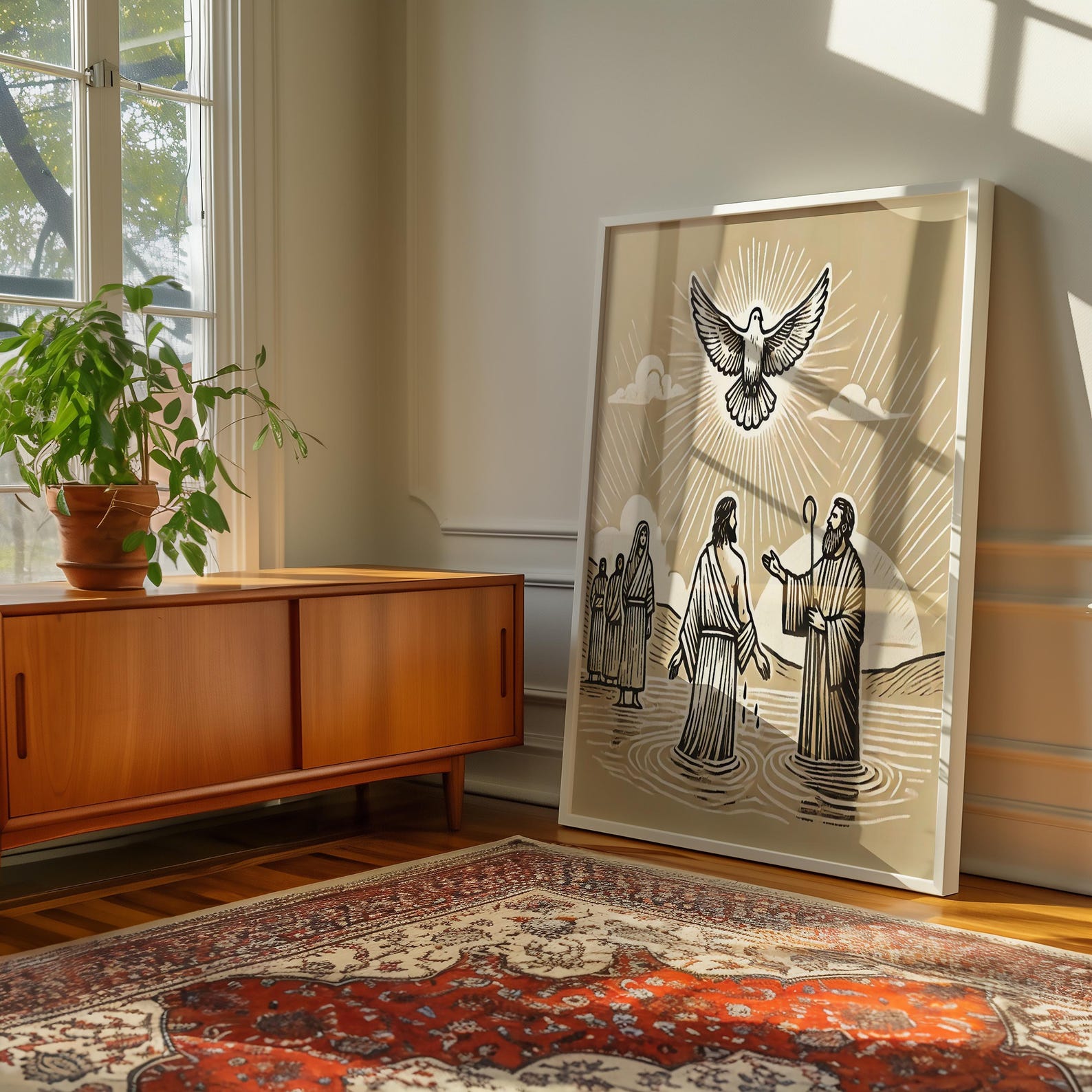 Jesus Baptism, DIGITAL PRINT! | Abstract Art Christian Gift | Jesus ...