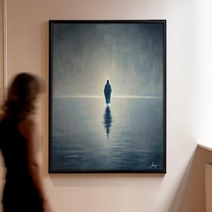 Jesus Walking on Water Print: Modern Christian Art, Inspirational Decor