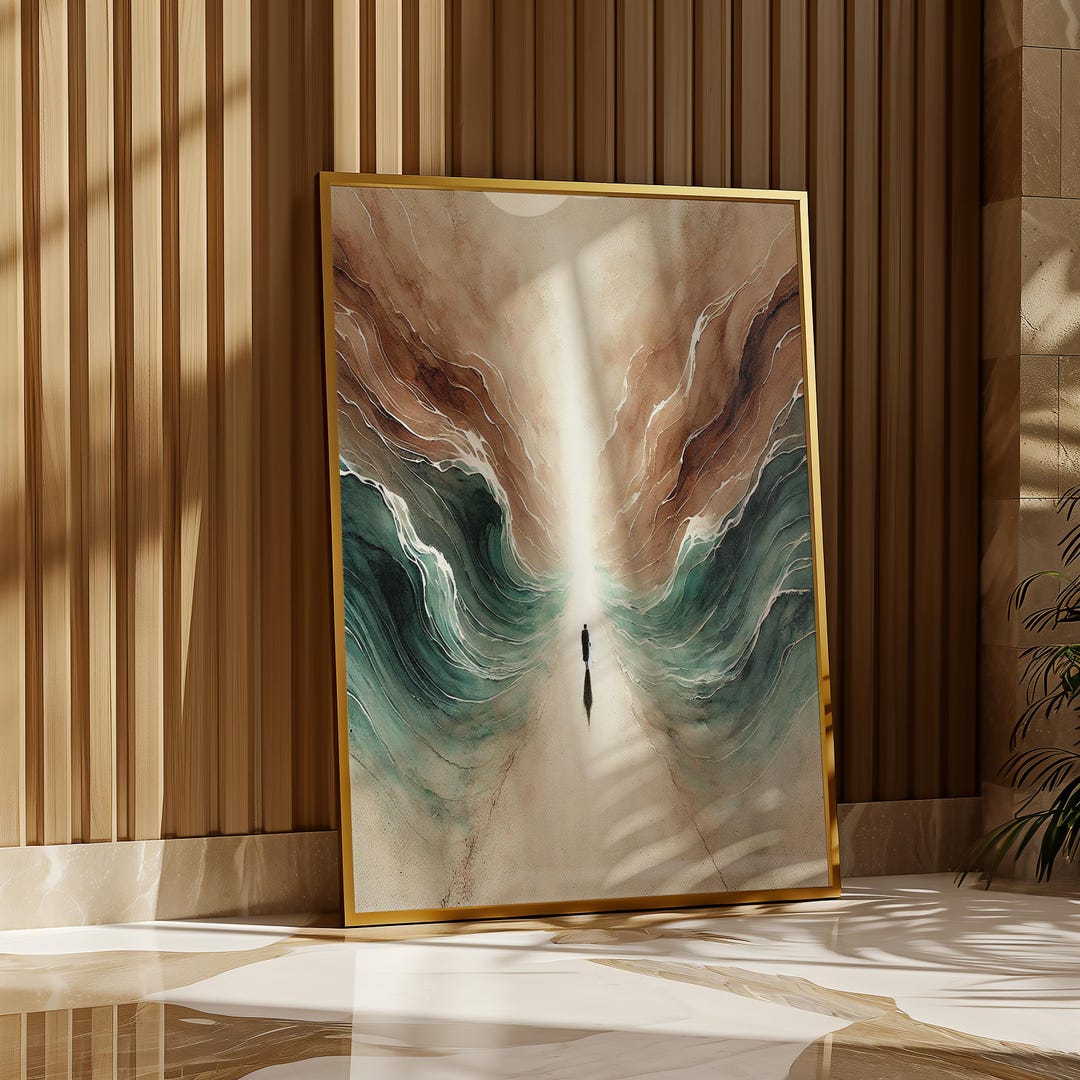 Moses Parting Red Sea Print: Abstract Exodus Art - Etsy