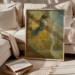 Jesus Christ Portrait Art Print: Footprints in the Sand - God Wall Gift