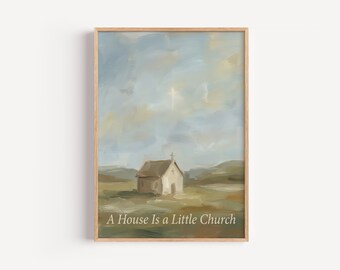 House Is a Little Church, catholic saint gift, family faith decor, christian wall art