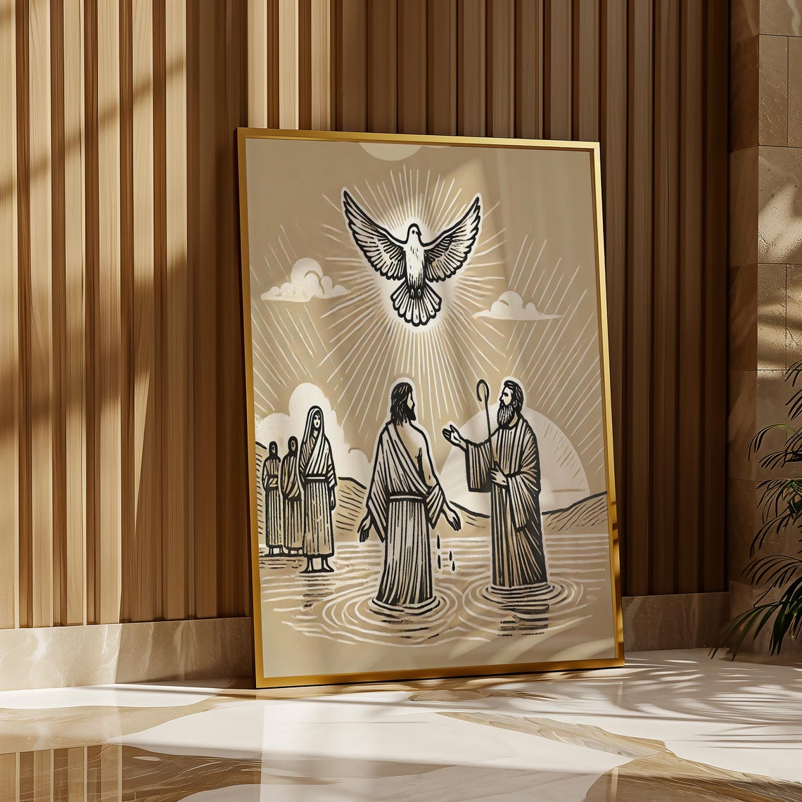 Jesus Baptism, DIGITAL PRINT! | Abstract Art Christian Gift | Jesus ...