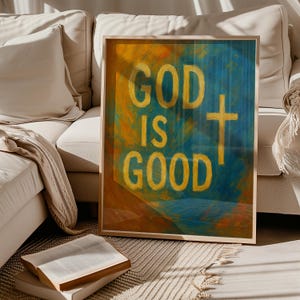 God is Good Christian Poster: Minimalist Faith Wall Art