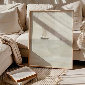 Walk on Water Jesus Art Digital Print, Peter and Jesus Bible Sketch Wall Art, Inspirational Christian Home Decor