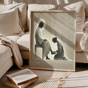 Mary Magdalene Art Print: Divine Feminine Jesus, Abstract Bible Sketch