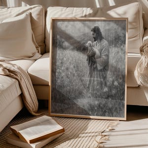 Jesus and Lamb Fine Art Print: The Good Shepherd Religious Wall Art