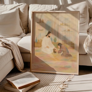 Jesus Anointed by Sinful Woman Art: Luke 7 Bible Sketch Print