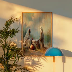 Jesus and Samaritan Woman Art Print: Bible Story Décor