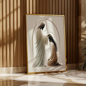 Jesus Anointed by a Sinful Woman | Bible Sketches & Abstract Art Print | Luke 7:36, Anointed Jesus&#39; Feet Decor