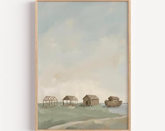 Building the Ark — Noah Genesis 6 Vintage Christian Nursery Wall Art Scripture Digital Download