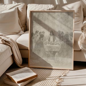 Last Supper Art Print: Jesus and His Disciples, Christian Home Decor