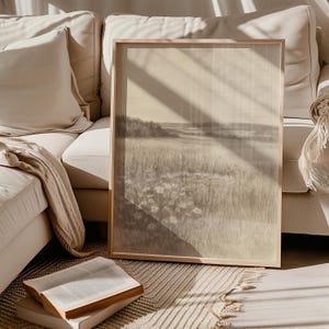 Jesus Walking Art Print - Abide With Me Framed Canvas Christian Wall Art, Neutral Faith Decor, Inspiring Religious Gift for Home
