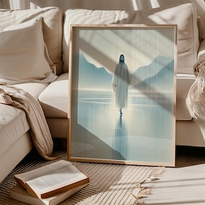 Jesus Walking on Water Art: Abstract Gospel Canvas Print