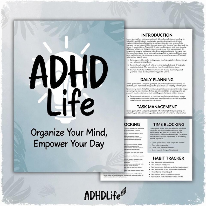ADHD Life Planner Printable PDF, Digital Daily Organizer for Focus ...