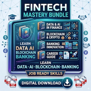 FinTech Mastery Bundle: Data, AI, Blockchain, Banking Career Guide (digital nedladdning)