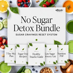 No Sugar Detox Bundle, Sugar Cravings Reset System (PDF)