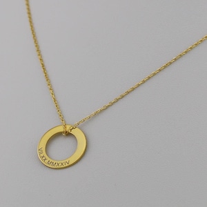 Custom Date Necklace | Roman Numerals | 925 Sterling Silver | Anniversary Date Necklace | Wedding Date Necklace | Birthday Necklace | Gift