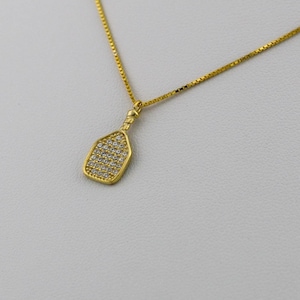 925 Sterling Silver Pickleball Racket Necklace | Pickelball | Racket Sport Pendant | Gift for Athletes