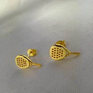 925 Sterling Silber Padelschläger Ohrring | Sport Anhänger | Ohrstecker | Ohrhänger