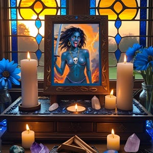 Goddess Kali Ma Digital Art | Liberation Altar Decor | Divine Feminine Shadow Work | Hindu Warrior Goddess Printable | Fierce Protection