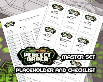 Pokemon TCG Perfect Order Set Binder Placeholder and Checklist Master Card List Digital Download Mega Evolution