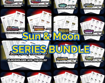 Pokemon TCG Sun & Moon SERIES BUNDLE Set Binder Placeholders and Checklists Master Card List Digital Download