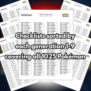 Pokémon TCG Komplett 1-1025 Pokédex-set Checklista och Pärmplatshållare Digital Nedladdning bild 2