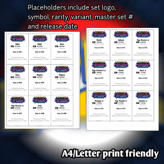 Pokemon TCG Phantasmal Flames Set Binder Placeholder and Checklist Master Card List Digital Download Mega Evolution - Etsy Pokemon TCG Phantasmal Flames Set Binder Placeholder and Checklist Master Card List Digital Download Mega Evolution - Etsy