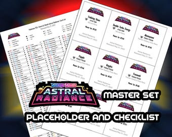 Pokemon TCG Astral Radiance Binder Placeholder and Checklist Master Card List Digital Download Sword and Shield