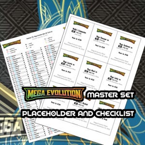 Carpeta de la colección base de la megaevolución de Pokémon TCG y lista de verificación Lista de cartas maestras Descarga digital Megaevolución