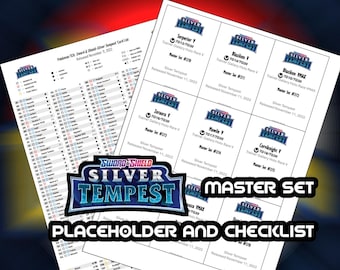 Pokemon TCG Silver Tempest Binder Placeholder and Checklist Master Card List Digital Download Sword and Shield