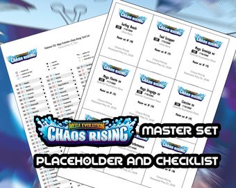 Pokemon TCG Set Chasing: raccoglitore con segnaposto e lista di controllo, elenco principale delle carte, download digitale, Mega Evoluzione