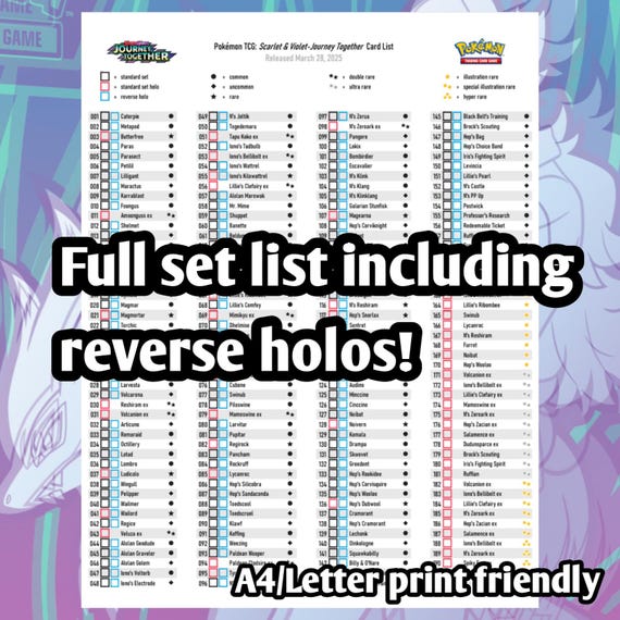 Pokemon TCG Journey Together Set Binder Placeholder and Checklist Master Card List Digital Download Scarlet & Violet - Etsy UK Pokemon TCG Journey Together Set Binder Placeholder and Checklist Master Card List Digital Download Scarlet & Violet - Etsy UK