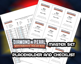 Pokemon TCG Mysterious Treasures Set Binder Placeholder and Checklist Master Card List Digital Download Diamond and Pearl
