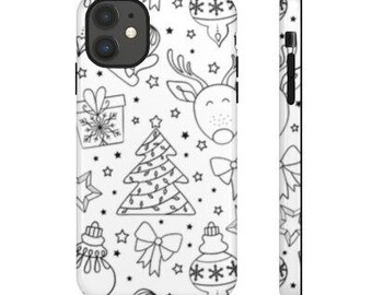 Christmas Phone Case D, Christmas phone case, Holiday phone case, Festive phone cover, Christmas-themed phone case, Santa phone case, Winter