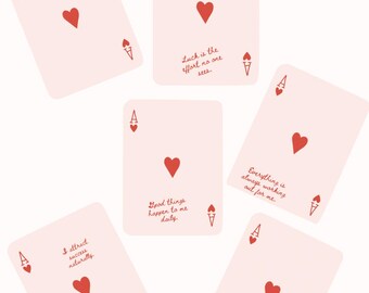 Lucky Girl Syndrome Printable Set of 6 | Ace Mindset Affirmation Cards | Self Concept Wall Art | Feminine Energy Decor | Digital Download